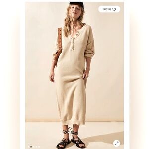 Free People Movement Women’s Au Lait Hailee Sweater Midi Dres. Size M SKU 591